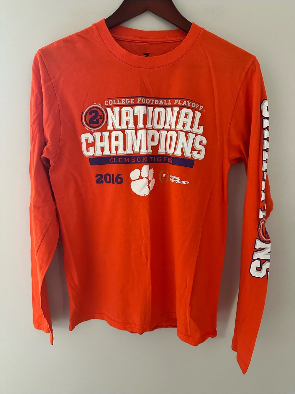 Fanatics Clemson 2016 Football Championship Long Sleeve 100% Cotton T-Shirt